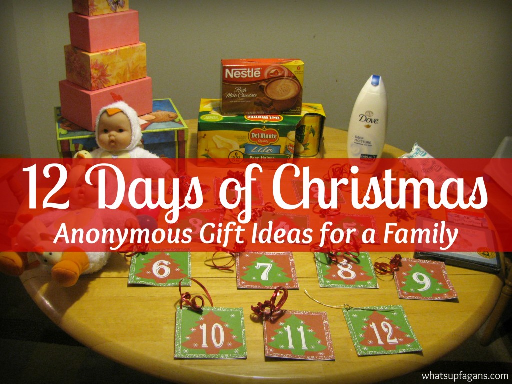 Great way to create some Holiday magic for a family in need! Anonymous Gift giving for the 12 Days of Christmas!