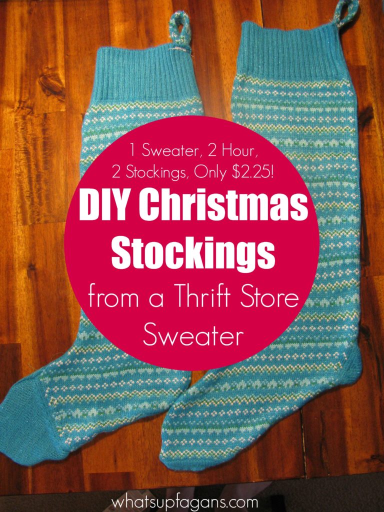 Making a Christmas Stocking from a sweater is so easy! She did it in 2-3 hours and for only $2.25! One sweater made two stockings!