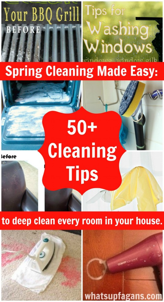 50+ Cleaning Tips and Tricks to deep clean every room in your home! This is an awesome list to help with spring cleaning! | whatsupfagans.com