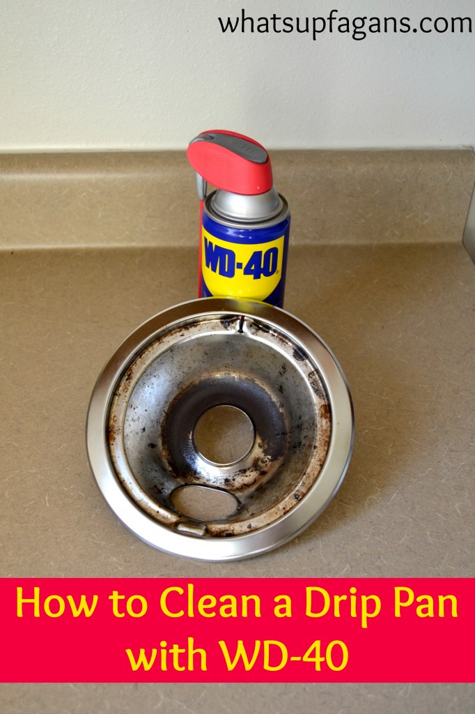 How to clean a drip pan with WD-40