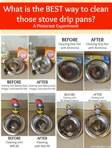 A pinterest experiment - What really is the BEST way to clean stove drip pans? What methods work better than others? Come find out! | whatsupfagans.com