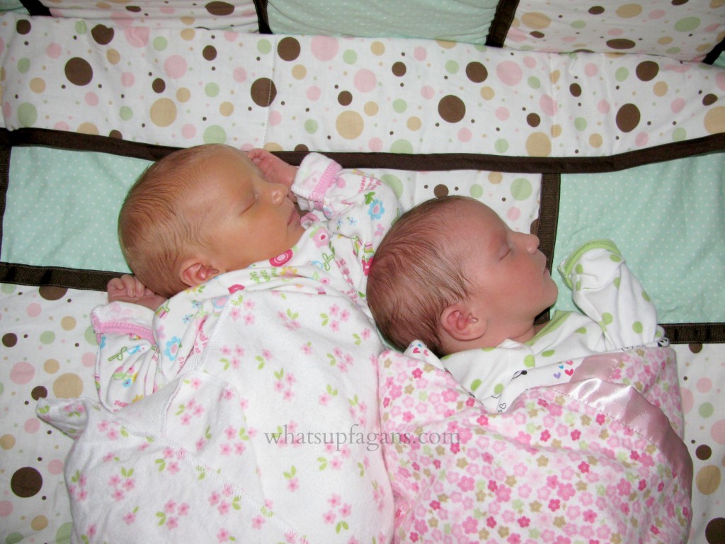 Have your newborn twins share a bed! Such a great sleeping arrangement in the beginning.