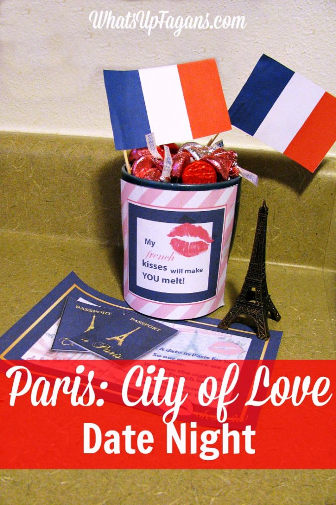 Great date night at home idea for my husband. Create a Night in Paris, France with fun little touches, food, and French movies. 