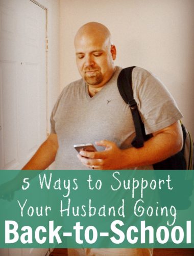 I am glad we made the choice for my husband to go back to school but it can be hard! These are great tips to support him and our family as he gets his degree.