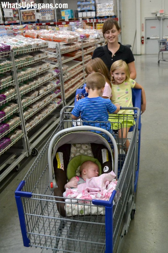 Sam's Club is awesome for large families to go shopping at because of the HUGE carts!