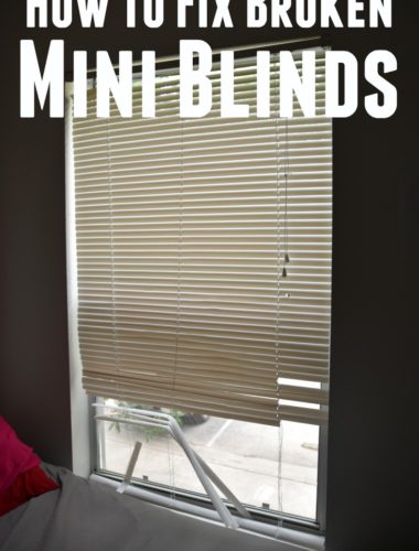 Great DIY tutorial on how to fix mini blinds that are broken! My kids break them all the time. Great apartment living tip that will save money!