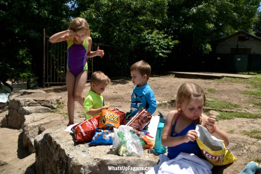 take to river with kids - food