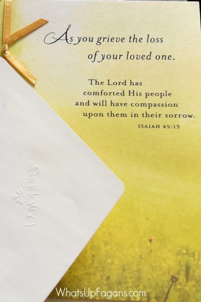 grieve sympathy card - dayspring christian celebrations - gifts for loss of loved one