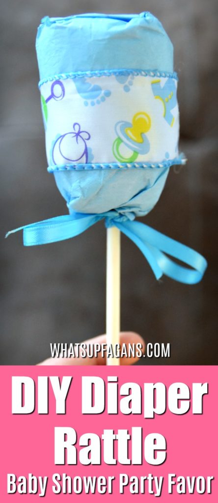 Baby Shower Party Favor Idea - Diaper Surprise - DIY Baby Rattle made with a diaper - Diaper Themed Diaper Shower Idea