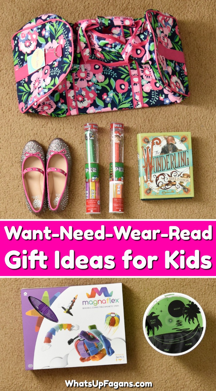 Want Need Wear Read Gift Ideas for "4 Gifts for Christmas" Tradition