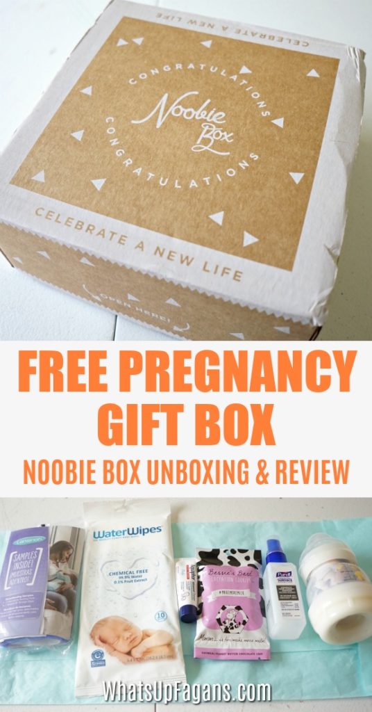 free pregnancy gift box from Noobie Box