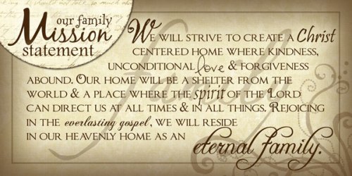 family mission statement example form LDS home 