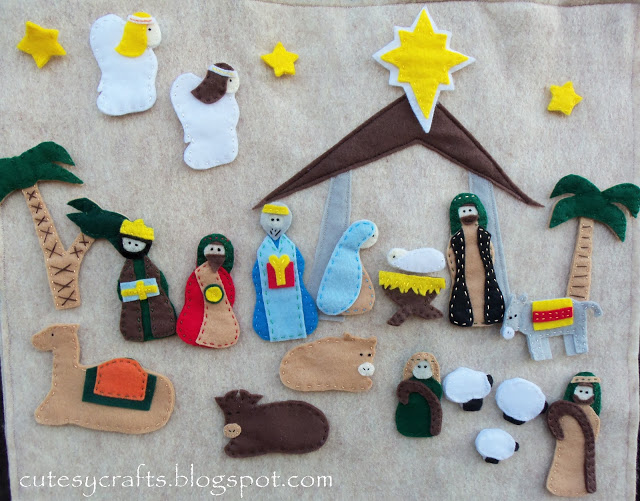 handmade felt nativity advent calendar craft