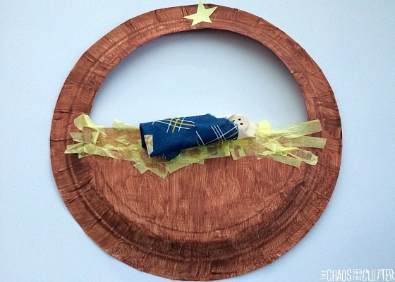 paper nativity craft using paper plate